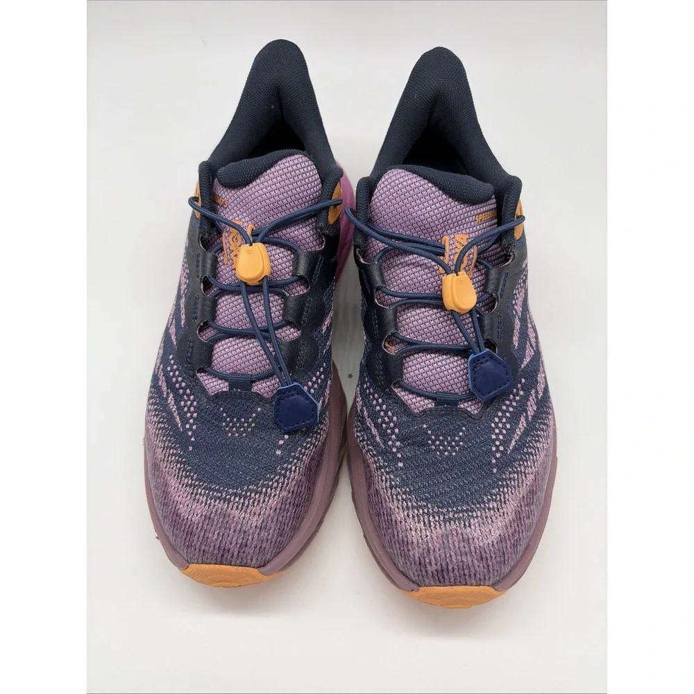 Hoka Kids 6M / Women’s 7.5 / EU 39.5 Purple Blue Orange Elastic Laces